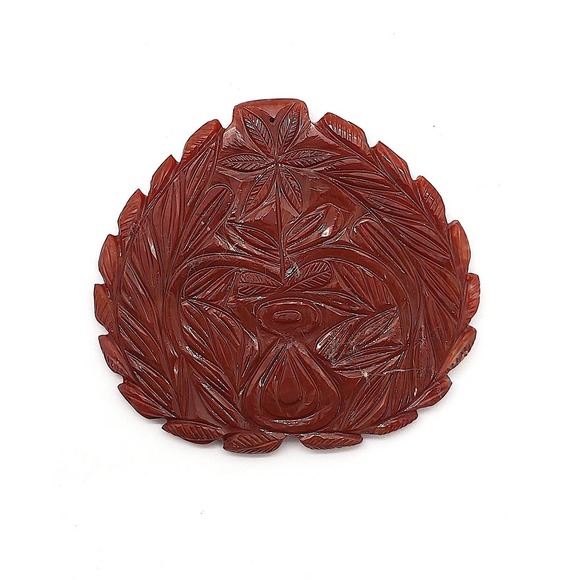 Allah Coral Pendant with 24KT Yellow Gold Writing - Picture 4 of 4